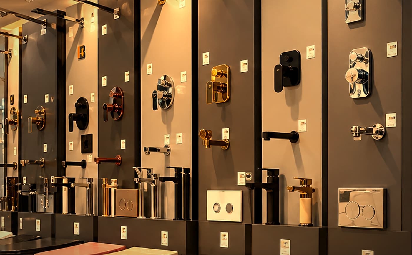 Bathroom faucets and mixers in matte black, chrome and brushed finishes at Punjab Sanitary Store